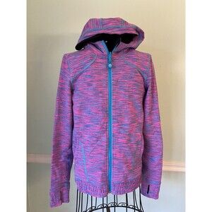 Ivivva by Lululemon Reversible Hooded Zip Up Jacket Pink Black Girls Size 14
